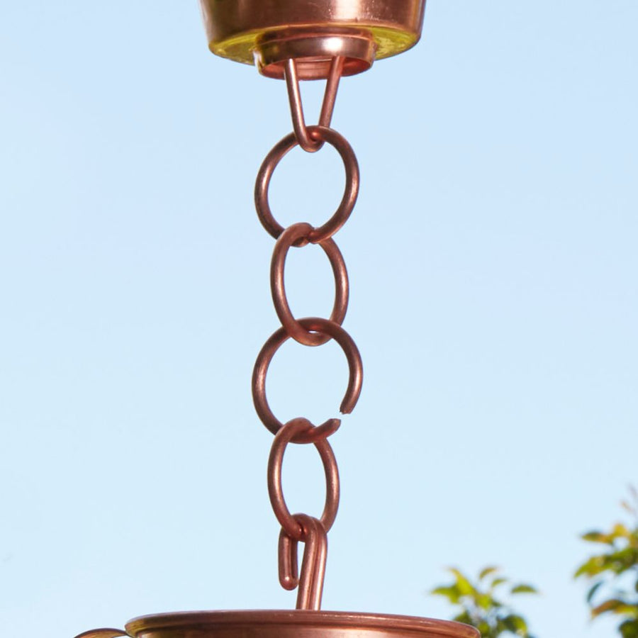 Copper Watering Cans Rain Chain 8.5 ft