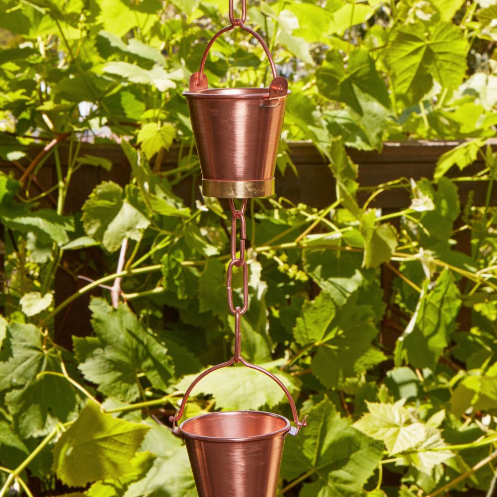 Copper Pails Rain Chain 8.5 ft