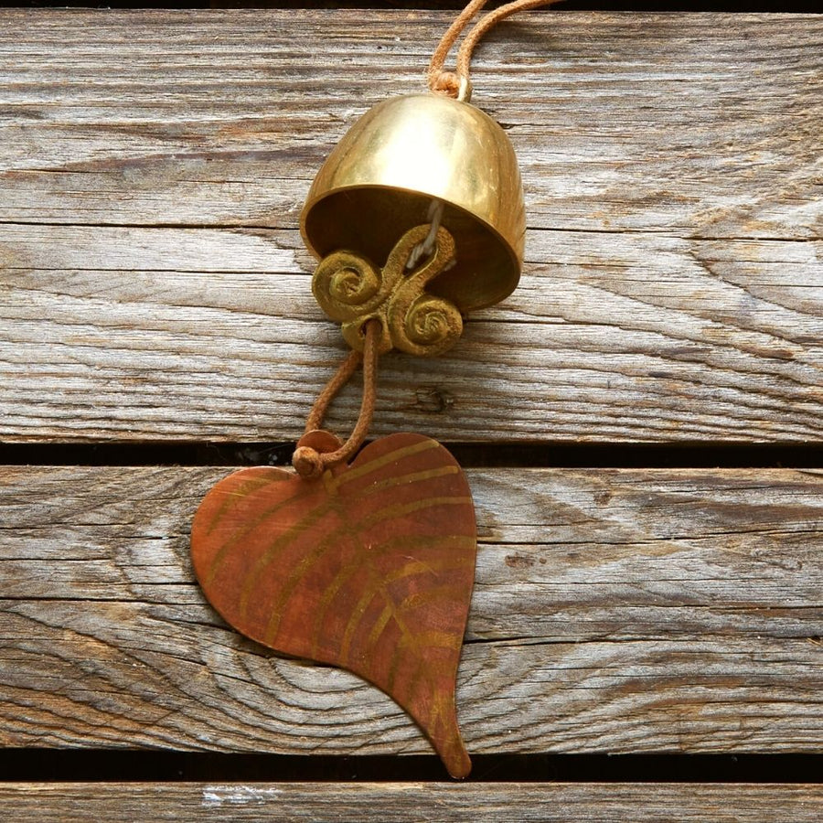Small Wren Bird Brass Metal Hanging Wind Chime