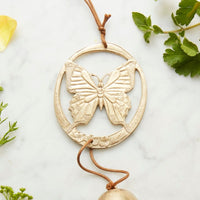 Small Butterfly Brass Metal Hanging Wind Chime