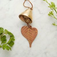 Small Cardinal Bird Brass Metal Hanging Wind Chime