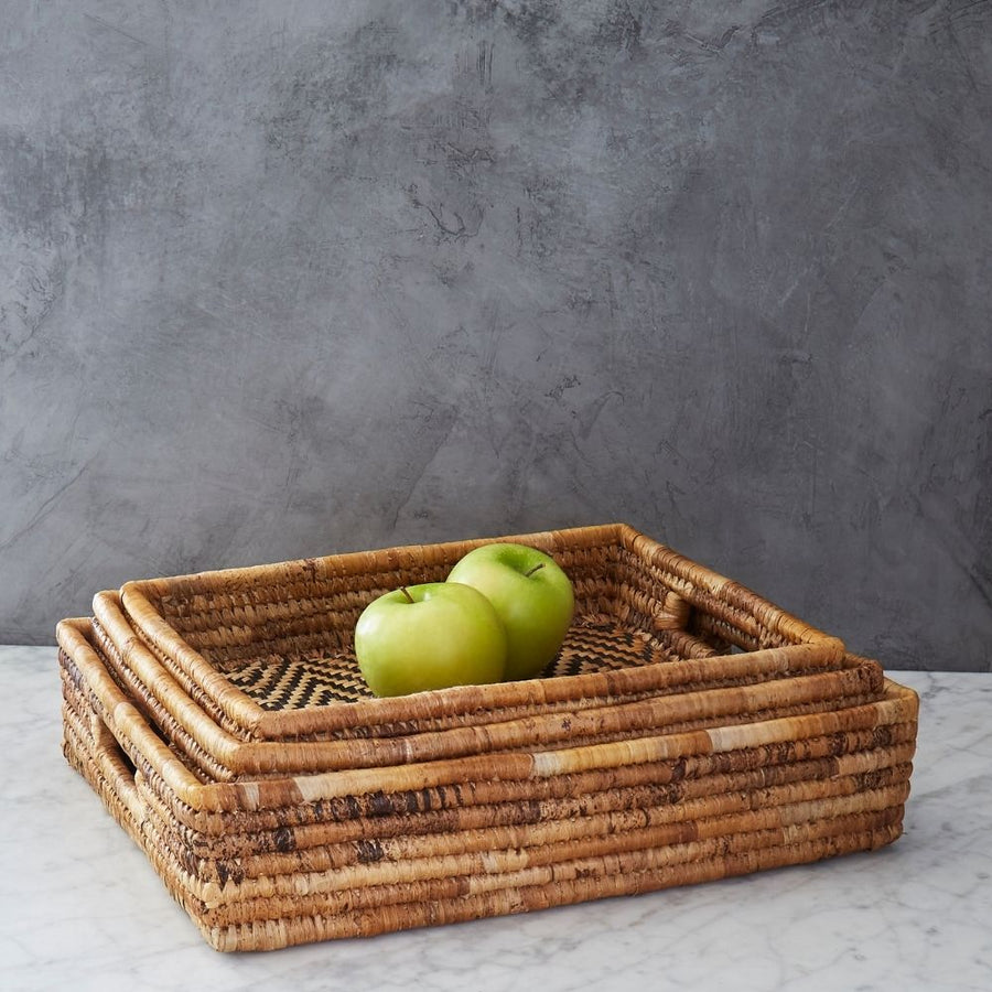 Small Zig Zag Banana Leaf Fruit Bread Office Rectangle Tray