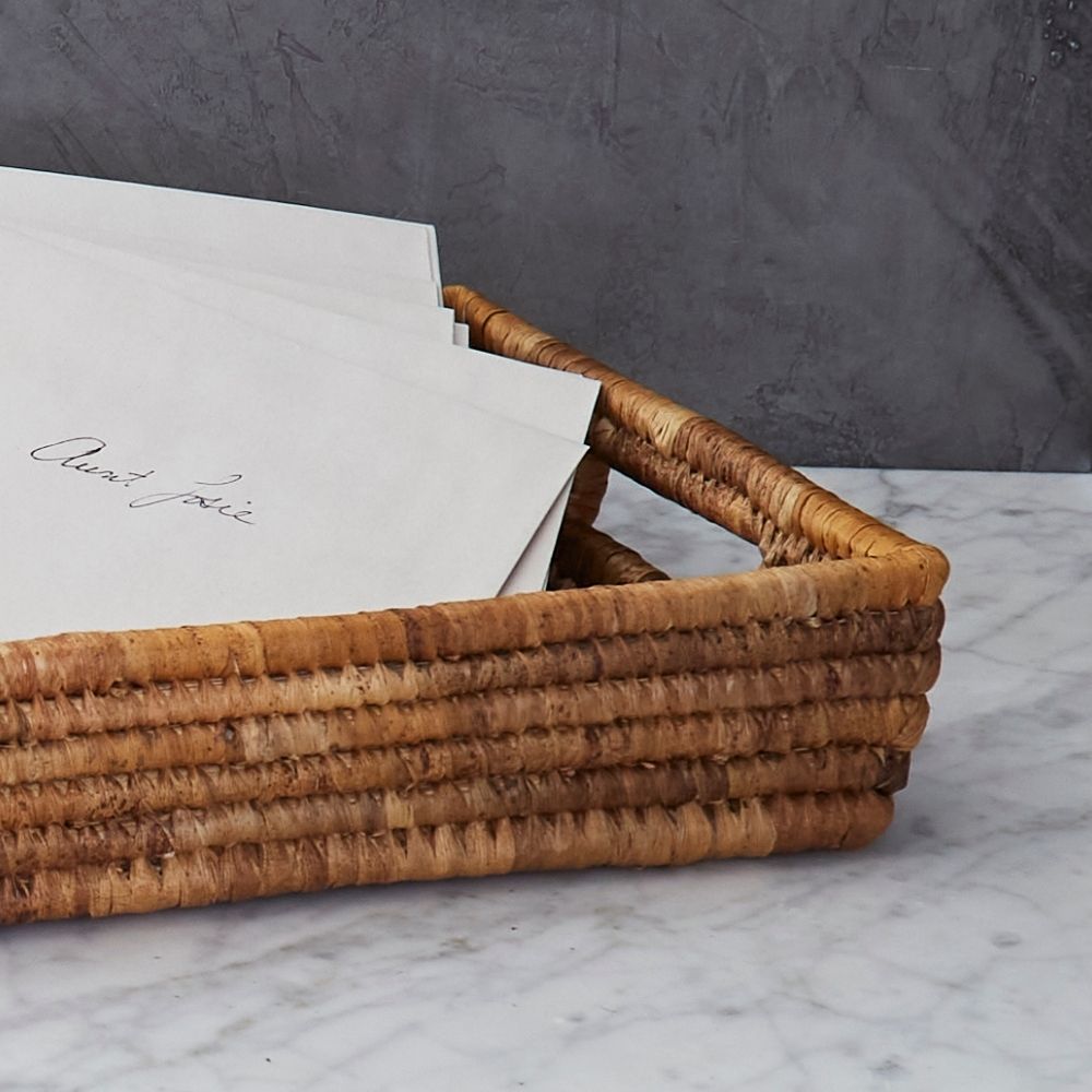Small Zig Zag Banana Leaf Fruit Bread Office Rectangle Tray