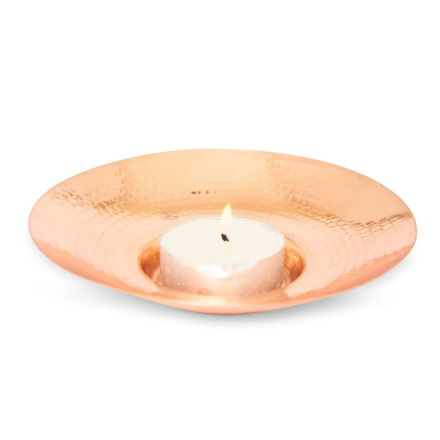 Copper Hand Hammered Tea Light Holder