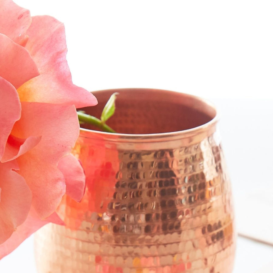 Small Hand Hammered Copper Vase
